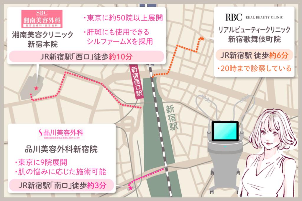 東京でポテンツァを取り扱うクリニックマップ