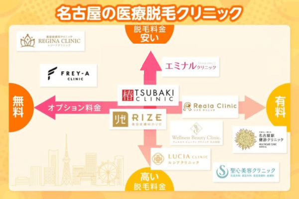 名古屋のおすすめクリニックのカオスマップ