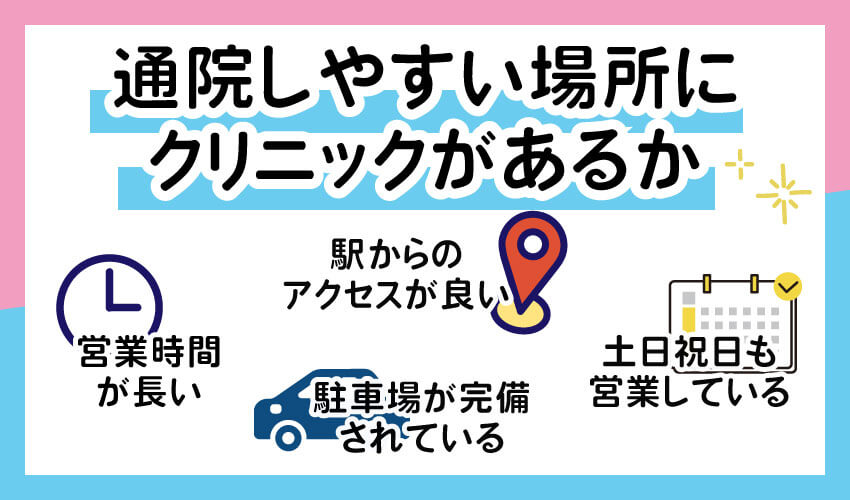 通院しやすい場所にクリニックがあるかを確認する