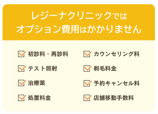 レジーナクリニックのオプション内容