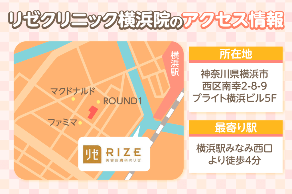リゼクリニック横浜院へのアクセスマップ